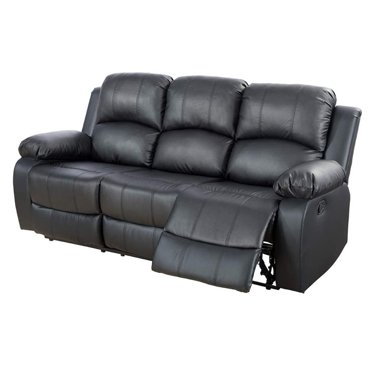 Red Barrel Studio® 78" Faux Leather Pillow Top Arm Reclining Sofa Wayfair